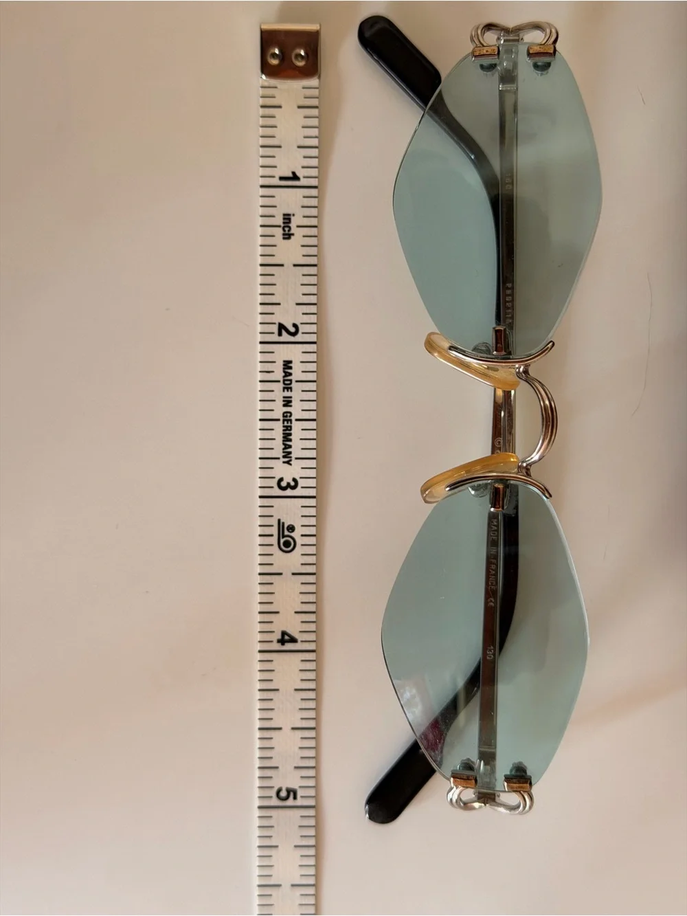 Cartier Rimless Women's eyeglasses  vintage with Teal Lenses and Silver frame
